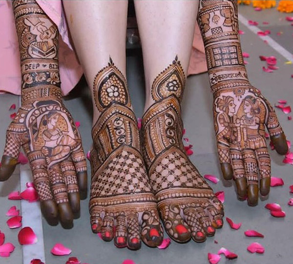 Dulhan Mehndi kéz- és lábformák