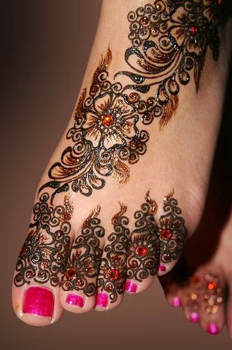 Pakistanske brude Mehndi til fødderne