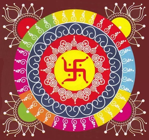 Swastik Sign New Rangoli Design