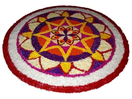 Forskellige blomster Rangoli designs