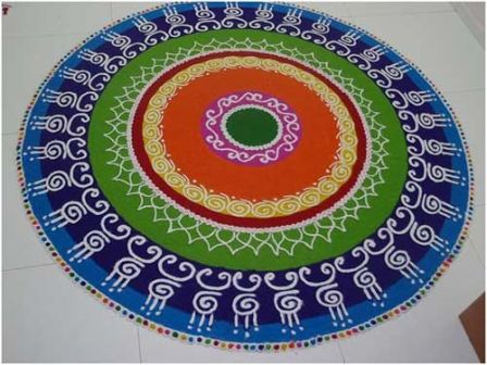 Circle Rangoli Design til Diwali