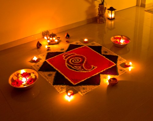 Let geometrisk Rangoli