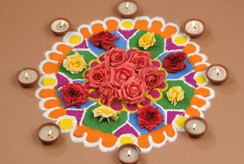 Diya Rangoli Designs for Home