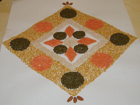 Rangoli med korn