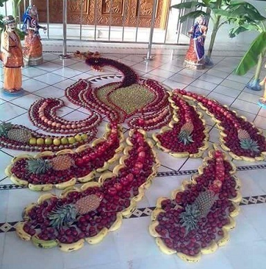 Rangoli med frugt
