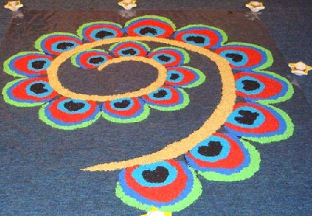 Egyszerű örvény Rangoli Design