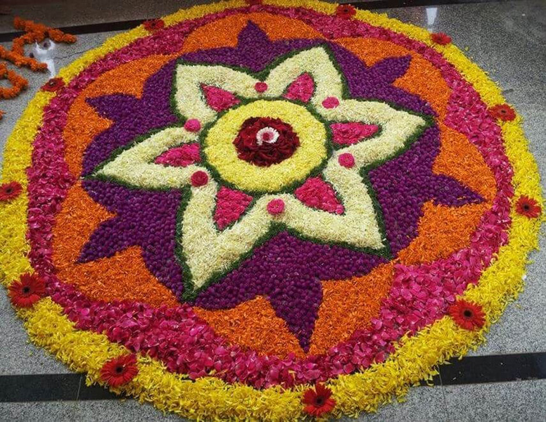 Flower Rangoli Design til begyndere