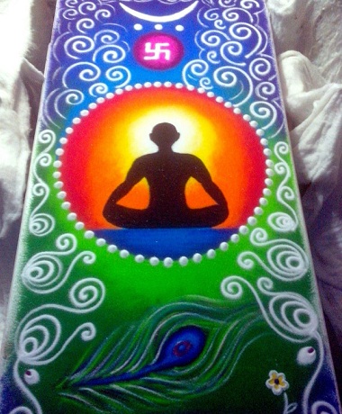 Yoga Rangoli designs