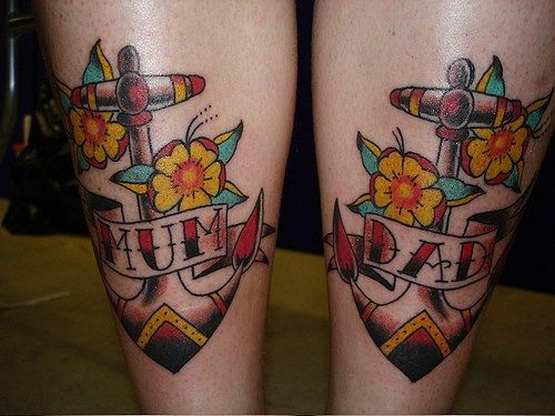 Blomstermønstre Mor og far tatoveringsdesign