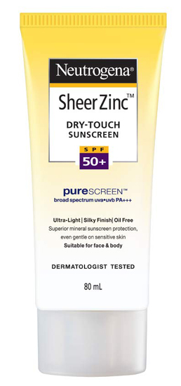 Neutrogena Sheer Cink Dry Touch fényvédő Spf50