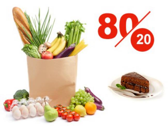 8020 hallitsee salaisuutta 80 prosenttia tuoreita vihanneksia hedelmiä luonnontuotteita 20 prosenttia jotain makeaa kakkua