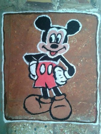 Új Mickey Cartoon Rangoli Designs