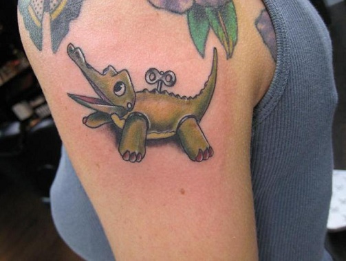 Cute Alligator Tattoo Design