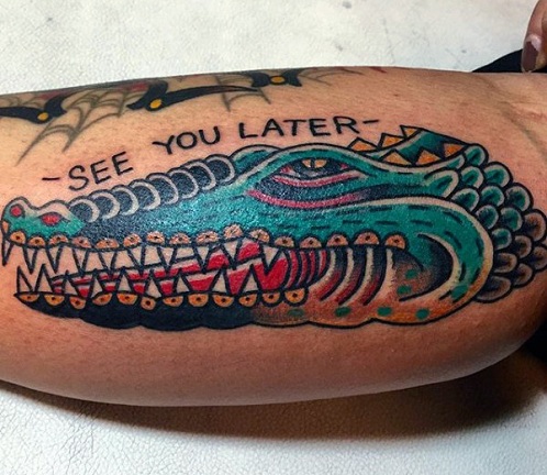 Bosszúálló Alligator Tattoo Design