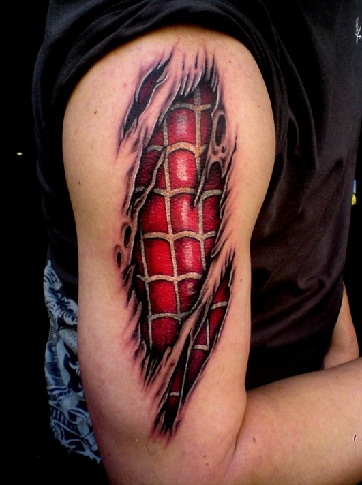 Fantastisk Ripped Skin Tattoo Design