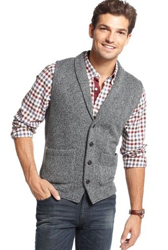 Shaw Collar Sweater Vest