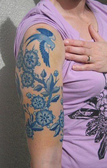 Blå tatoveringsdesign 1