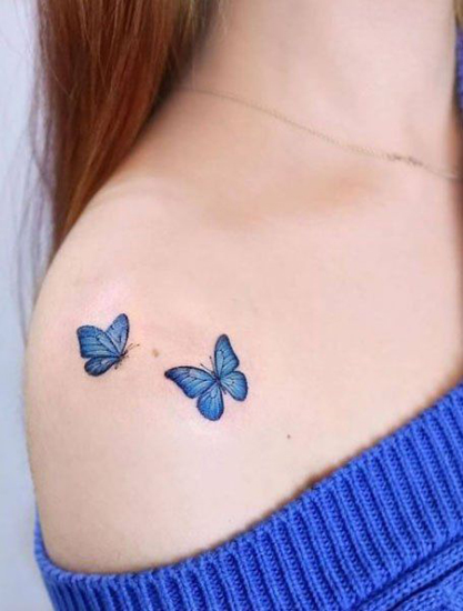 Blå tatoveringsdesign 3