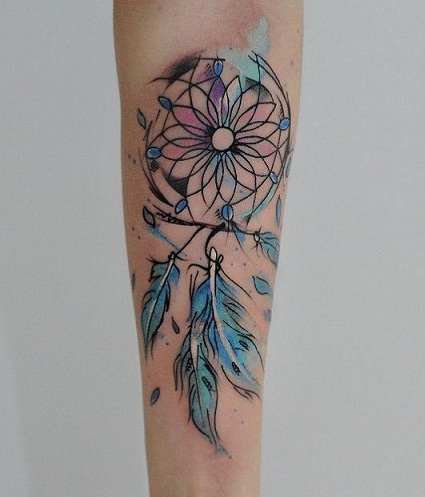Dream Catcher Unik Blå Tatovering
