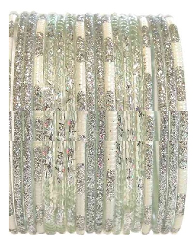 White Glitters Bangles
