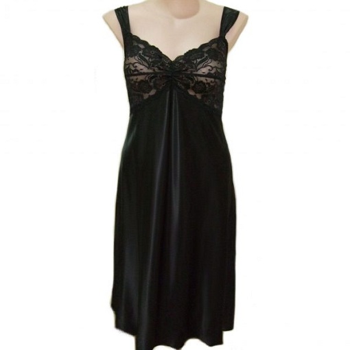 Sort satin Nighty