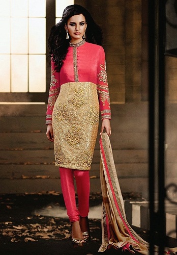 Retro stílusú arany Salwar öltöny