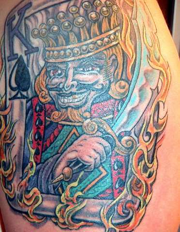 kunstnerisk konge af spade tatovering design
