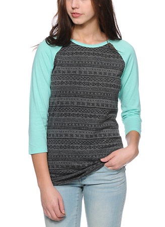 Baseball T-shirt med tribalprint