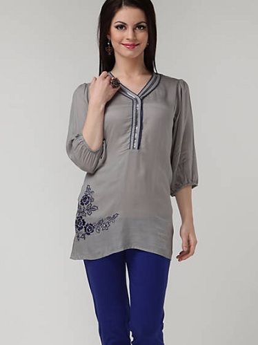 Kvinder udsmykket Trendy grå Kurti