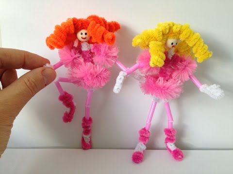 Krøllet Ballerina Doll Pipe Cleaner Crafts