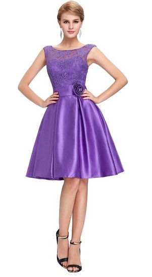 Retro A-Line Purple Frock