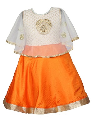 Orange designer kjole