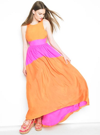 Narancs-rózsaszín ruha