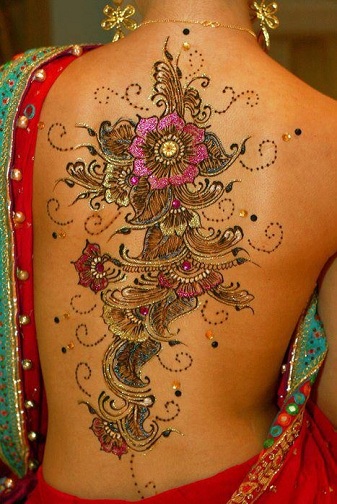 Stone Mehndi Design til bagsiden