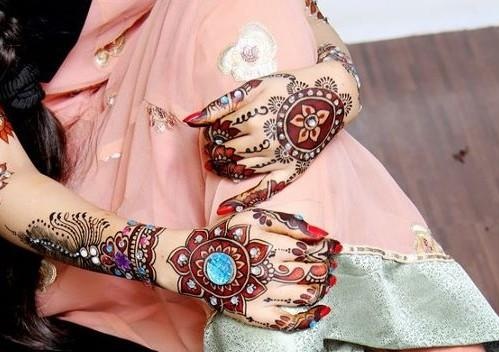 Brude sten Studded Mehndi