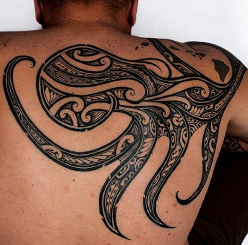 Törzsi polip tetoválás tervezés