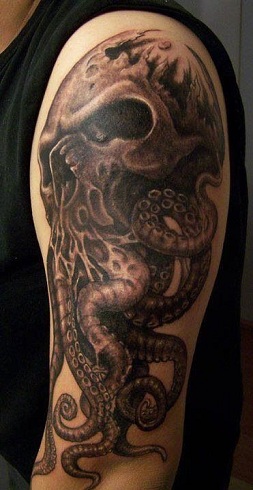 Octopus Skull Tattoo Design