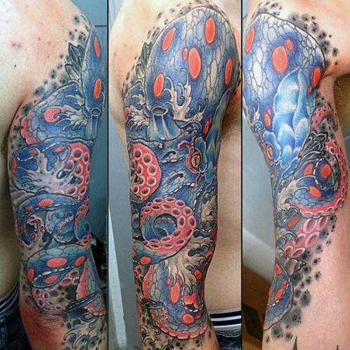 Kreatív polip tetoválás