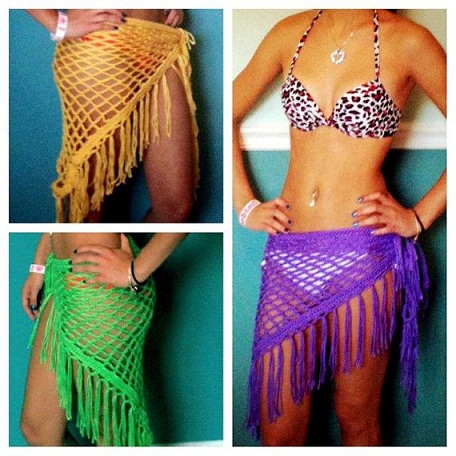 Broderet strand Sarong