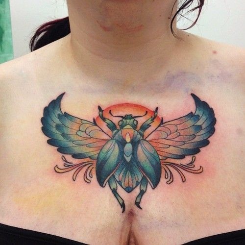 Mytologisk Scarab Beetle Tattoo Design