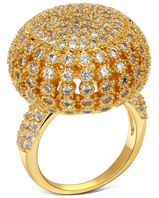 18 K guld stor ring med diamanter
