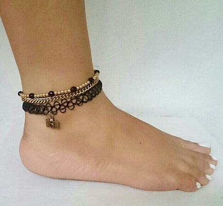 Sort choker stil ankler til kvinder