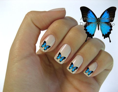 sommerfugl nail art designs