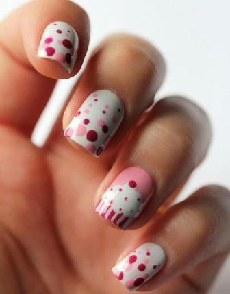Easy Dotted Cupcake Nail Art