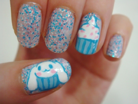 Color Glitter Cupcake Nails