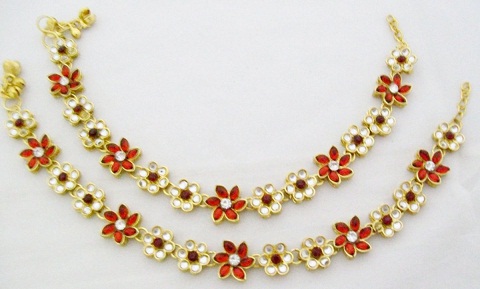 Eksklusiv blomsterdesignet anklet