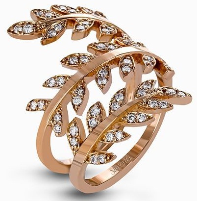 Wrap Style Bladformet Trip Rose Gold Ring