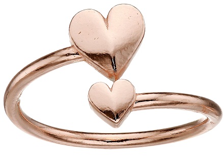 Enkle Rose Gold hjerte ringe