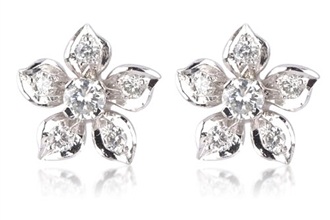 Diamond Flower Stud fülbevaló