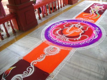 Traditionelt Galicha Rangoli -design